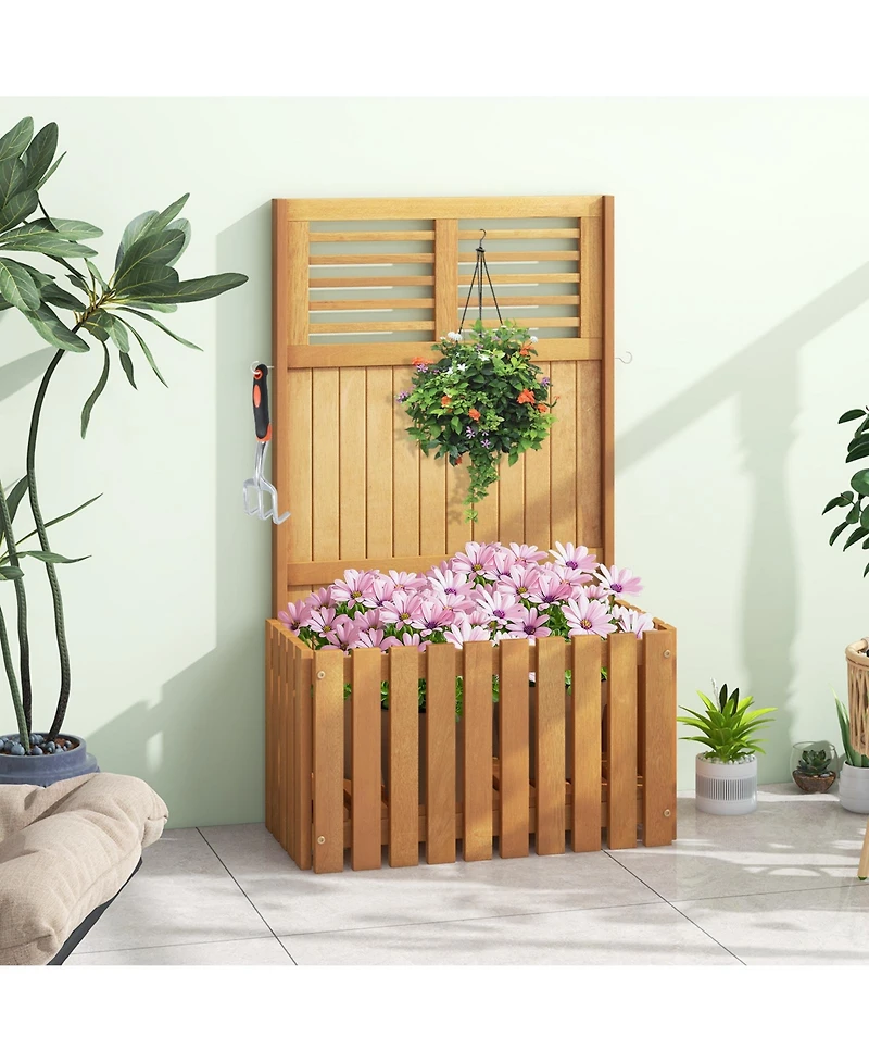 Raised Garden Bed with Privacy Screen Secure and Stylish Outdoor Gardening Solution