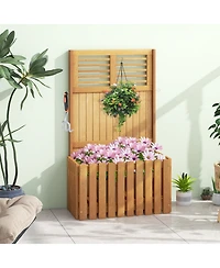 Raised Garden Bed with Privacy Screen Secure and Stylish Outdoor Gardening Solution