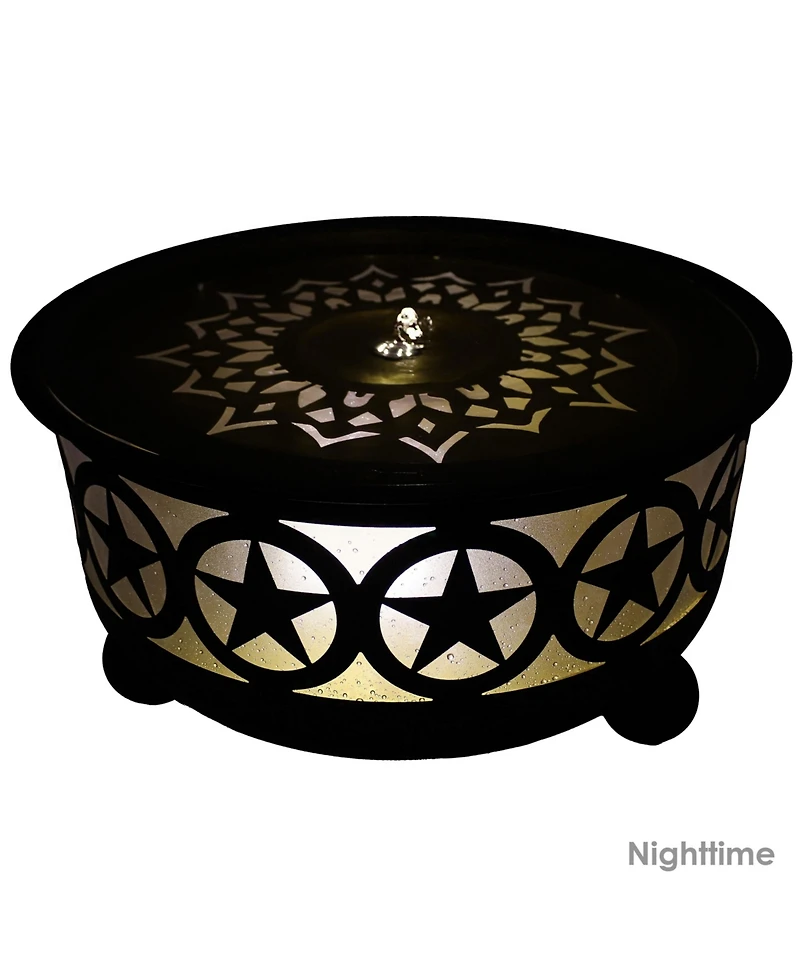 All Star Galvanized Iron Bowl Fountain with Led Lights - 25.25" Diameter x 14.25" H