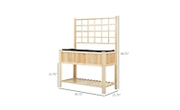 Multi-Functional Wooden Garden Box with Storage and Planter Space