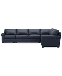 Radley Roll Arm 139" 5-Pc. Leather Square Corner L Sectional, Exclusively at Macy's