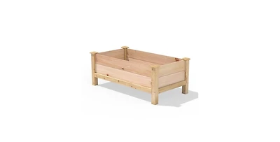 Farmhouse 24-in x 48-in x 19-in Cedar Elevated Victory Garden Bed