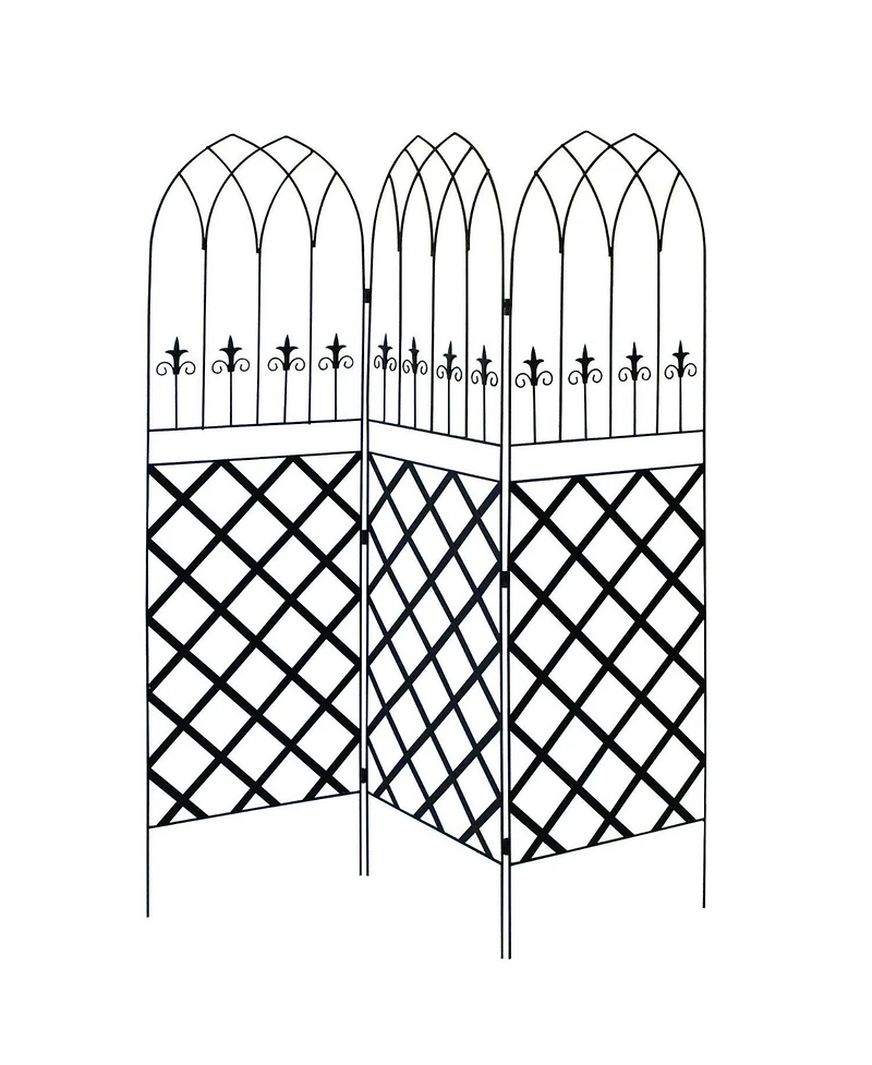 3-Panel Lattice Screen Garden Trellis for Outdoor Privacy and Plant Support