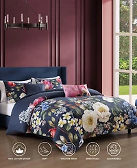 Bebejan Renaissance Bedding 100% Cotton Sateen 5 Piece Queen Size Reversible Comforter Set