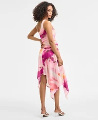 Bar Iii Women's Printed Mesh One-Shoulder Dress, Exclusively at Macy's