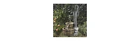 Outdoor Water Pump Half Whiskey Barrel Style Water Fountain