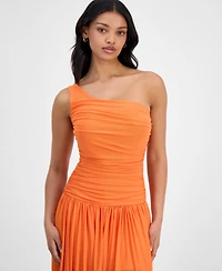 Bar Iii Women's One-Shoulder Handkerchief-Hem Midi Dress, Exclusively at Macy's
