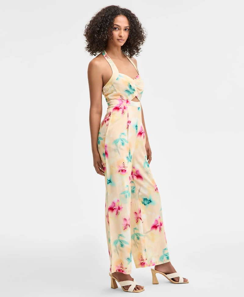 Bar Iii Women's Printed Halter Jumpsuit, Exclusively at Macy's