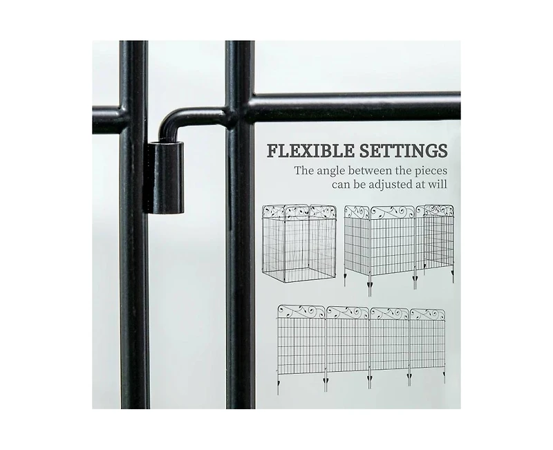 4 Pack Steel Foldable Fence Trellis Panel Animal Barrier