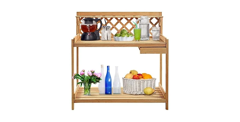 Garden Work Table Potting Bench with Storage for Outdoor Gardening