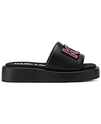 Karl Lagerfeld Paris Women's Opal Stone Platform Slide Flat Sandals
