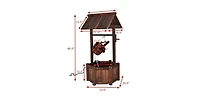 Outdoor Patio Garden Solid Wood Wishing Well Water Fountain with Pump