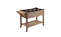 Multi-Tier Wooden Garden Box for Plants and Storage