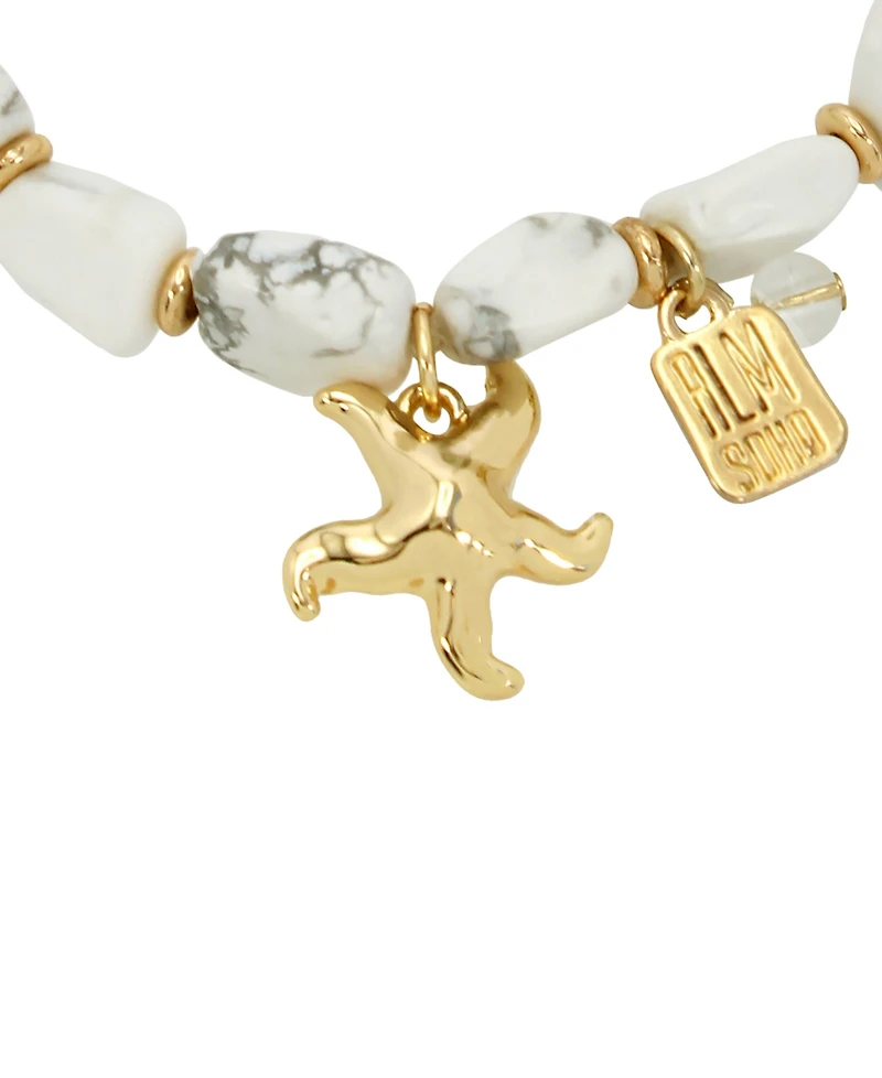 Robert Lee Morris Soho White Howlite Starfish Stretch Bracelet