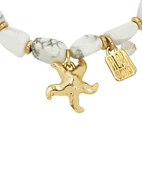 Robert Lee Morris Soho White Howlite Starfish Stretch Bracelet
