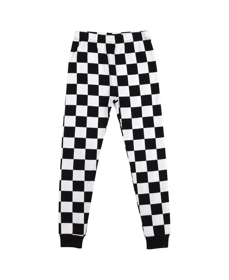 Fast & The Furious Little Boys The Youth Long Sleeve Pajama Set With Checkerboard Design