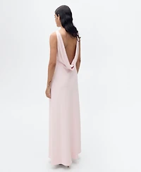 Mango Women's Open Back Satin Dress