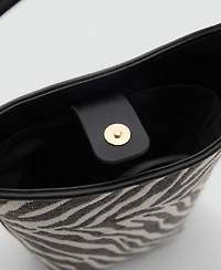 Mango Women's Zebra-Print Bucket Bag