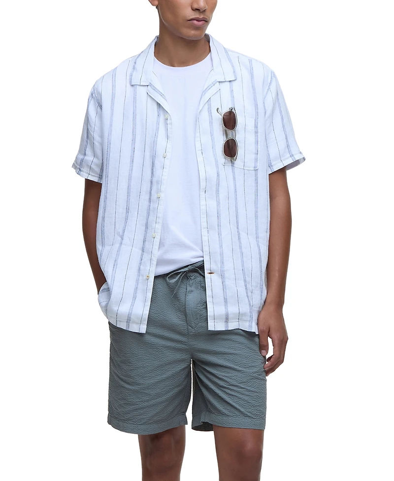 Barbour Men's Garnock Short Sleeve Striped Button-Front Camp Shirt