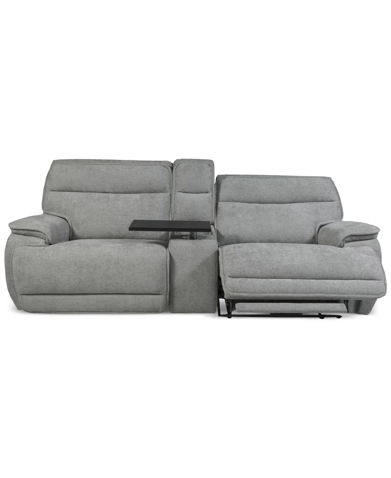 Ozryn 3-Pc. Fabric Sofa with Console and 2 Power Motion Chairs, Exclusively at Macy's