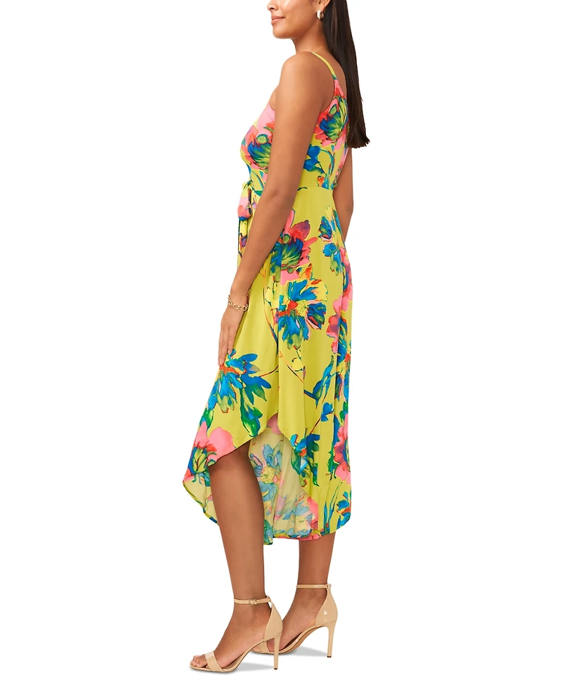 Msk Printed Tie-Front Jumpsuit