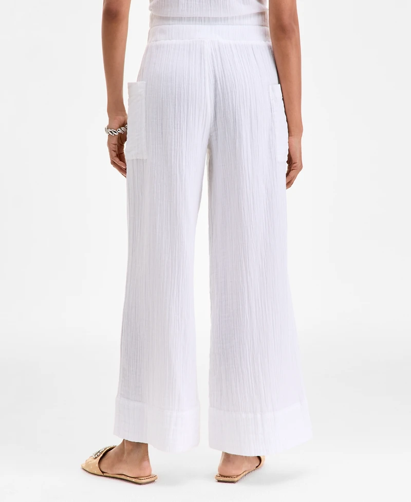 On 34th Women's Cotton Gauze Pull-On Pants, Exclusively at Macy's