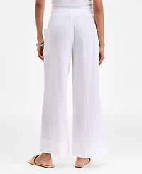 On 34th Women's Cotton Gauze Pull-On Pants, Exclusively at Macy's