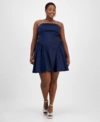 Emerald Sundae Trendy Plus Strapless Taffeta Dress