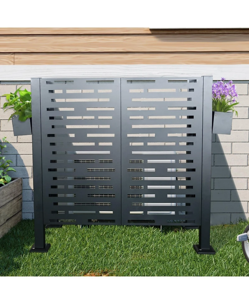 Streamdale 42 Ft Air Conditioner Fence for Outdoor Units,Metal Privacy Fence Cover, Perfect to Conceal Air Conditioning Units
