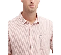 Barbour Men's Deerpark Linen Short Sleeve Striped Button-Front Shirt