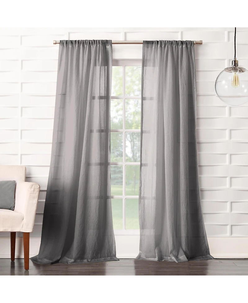 Silvia Crushed Texture Semi-Sheer Rod Pocket Curtain Panel