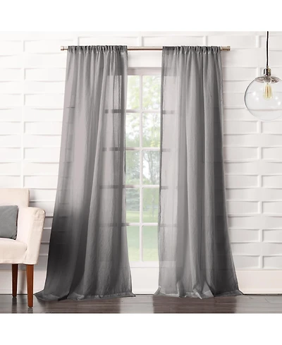 Silvia Crushed Texture Semi-Sheer Rod Pocket Curtain Panel