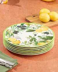 Certified International Limone Melamine 6-Pc. Dinner Plates, Service For 6