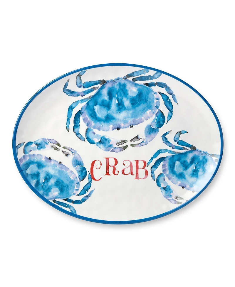 Certified International Beach House Crab Melamine Platters, Set of 2