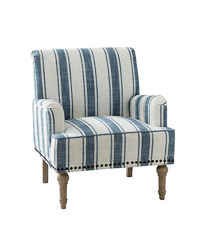 Geltrude farmhouse barbed wooden armchair with spike head trim