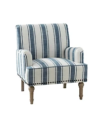 Geltrude farmhouse barbed wooden armchair with spike head trim