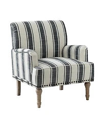 Geltrude farmhouse barbed wooden armchair with spike head trim