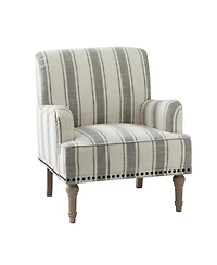 Geltrude farmhouse barbed wooden armchair with spike head trim