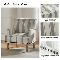 Geltrude farmhouse barbed wooden armchair with spike head trim