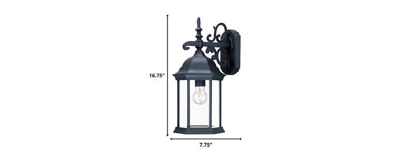Narrow Domed Hanging Glass Lantern Wall Light