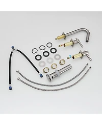 8 in. Widespread Double Handle High-Arc Bathroom Faucet Water-Saving With Drain Kit Brushed Nickel