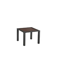 21" Brown and Black Square Metal Outdoor Side Table