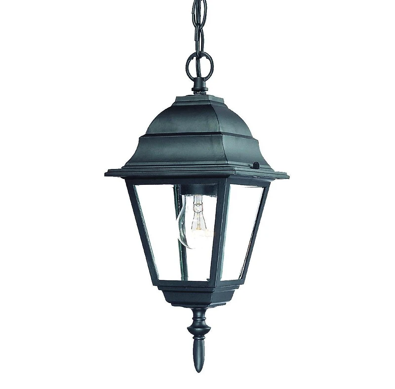 Distressed White Beveled Glass Outdoor Hanging Light