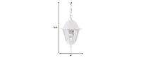 Distressed White Beveled Glass Outdoor Hanging Light