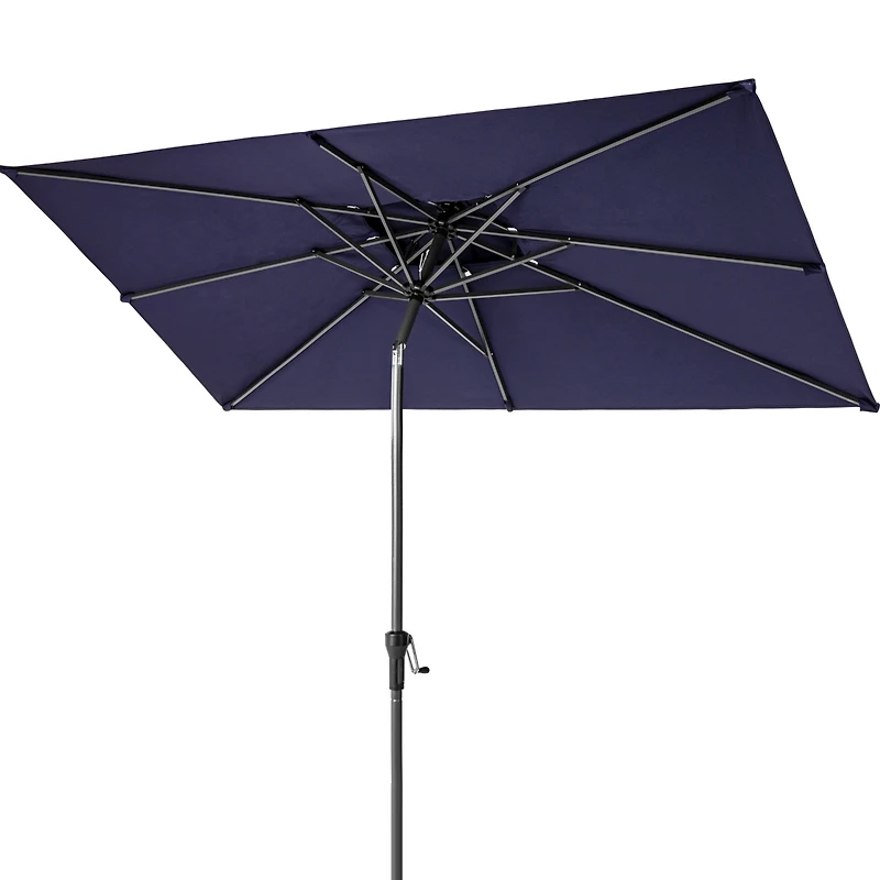 Rectangular Tilt Market Patio Umbrella with Stand – Outdoor Sun Shade for Garden