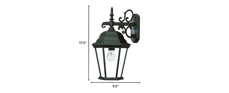 Decorative Narrow Domed Glass Lantern Wall Light for Porch or Living Room