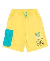 SpongeBob SquarePants Boys French Terry Pullover Hoodie and Shorts Outfit Set