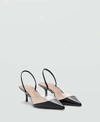 Mango Women's Vinyl Panel Heeled Shoes