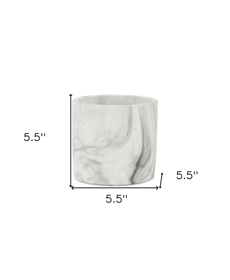 Ceramic Round Planter with Marbleized Finish – Versatile Pot for Home & Garden