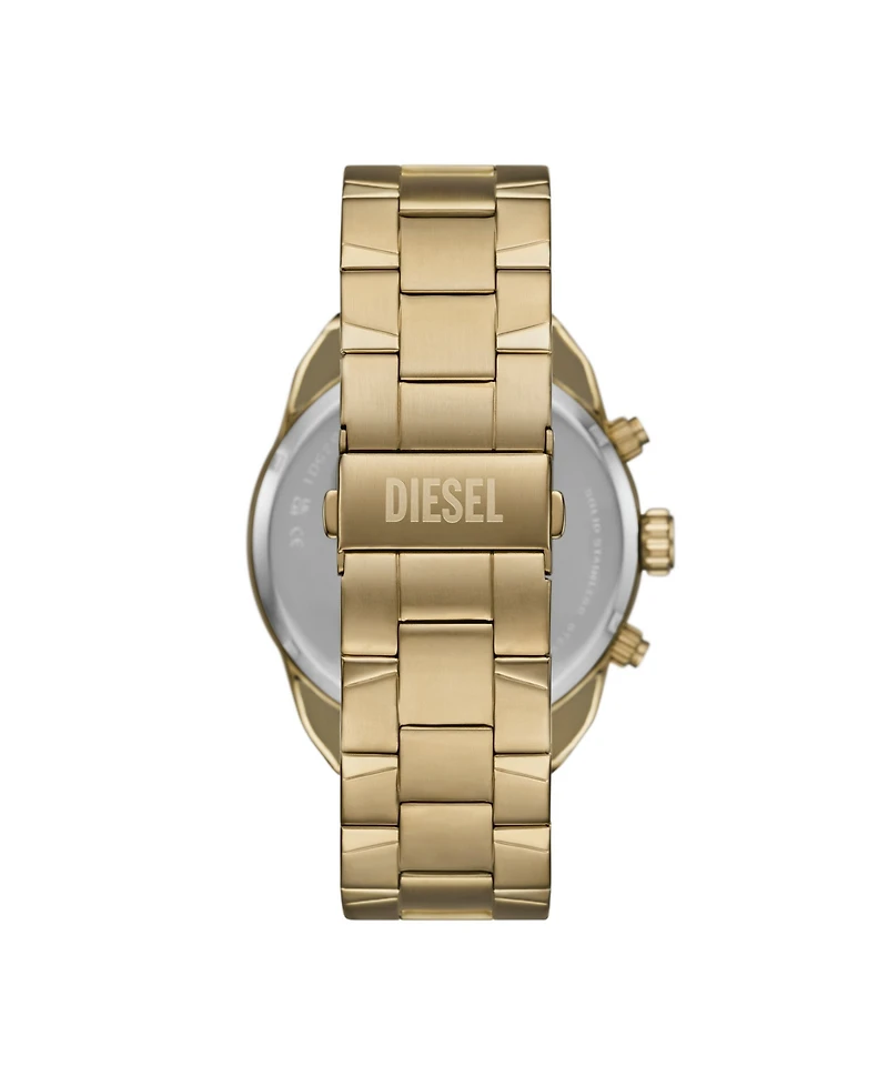 Diesel Men's Spiked Quartz Chronograph Gold Stainless Steel Watch, 49mm